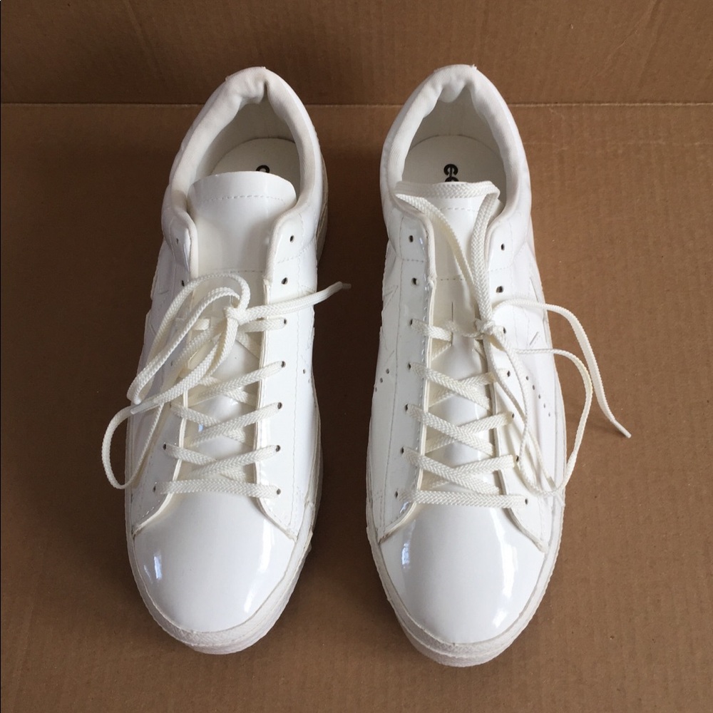 Converse One Star White Patent Leather Sneakers 10